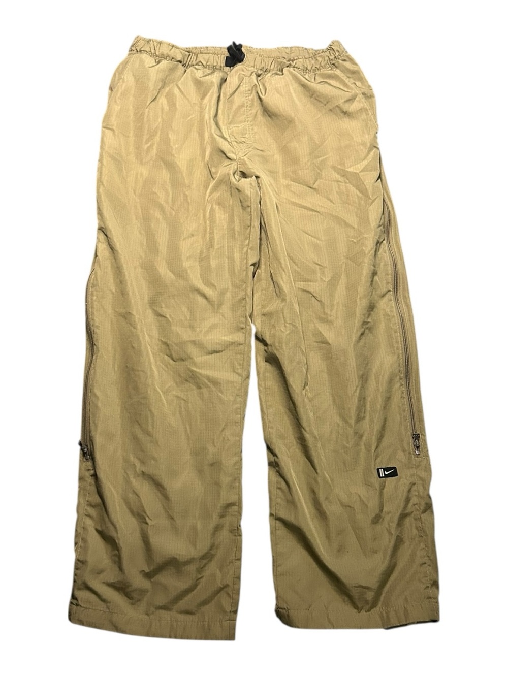 Vintage Y2K Nike Mens XL Belted Cargo Mesh Lined Windbreaker Track Pants Baggy